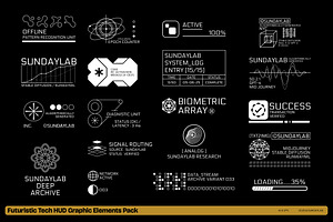 Futuristic Tech HUD Graphic Elements