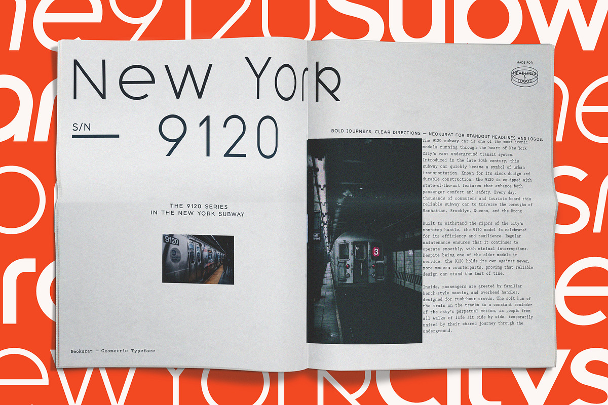 Neokurat — A Geometric Typeface, a Sans Serif Font by Gridlounge (Photo 6 of 9)