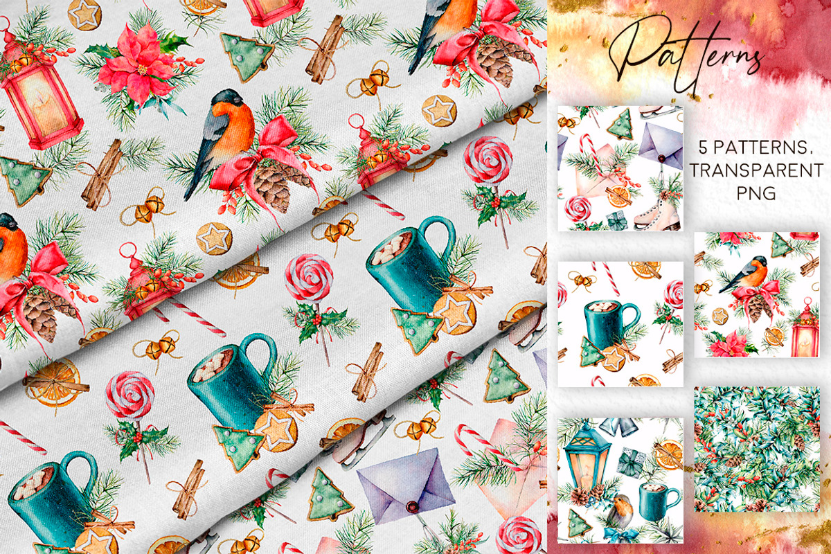 Christmas traditions Watercolor set, a Seasonal Illustration by Yuliya Derbisheva (Photo 7 of 13)