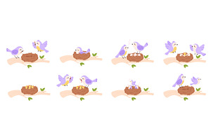 Bird family. Creating family, an Animal Illustration by LadadikArt