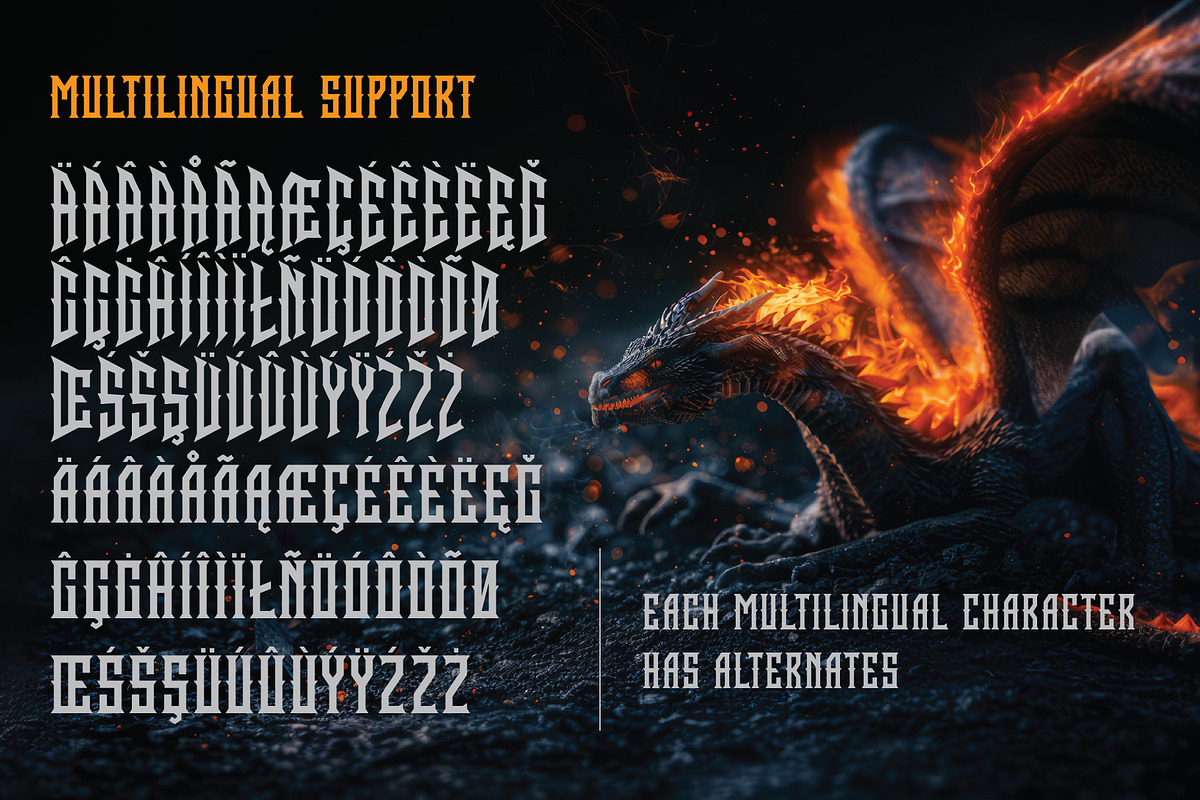 Dragon Blaze, a Blackletter Font by VozzyStock (Photo 6 of 6)