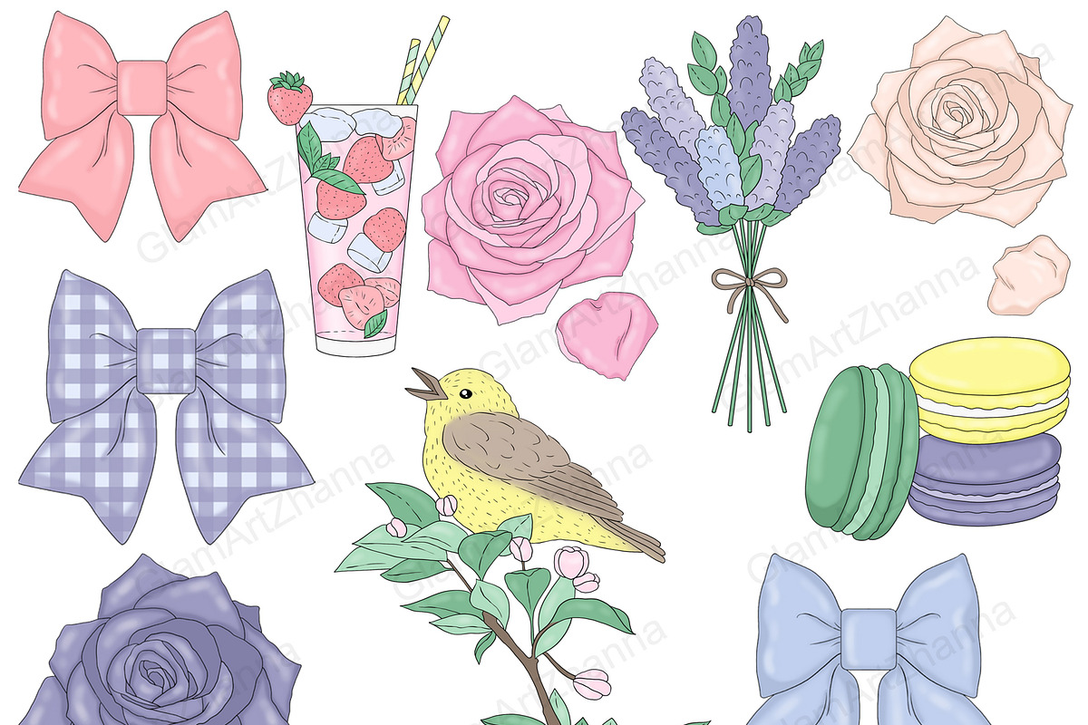 Spring Clipart, a Seasonal Illustration by GlamArtZhanna (Photo 3 of 5)