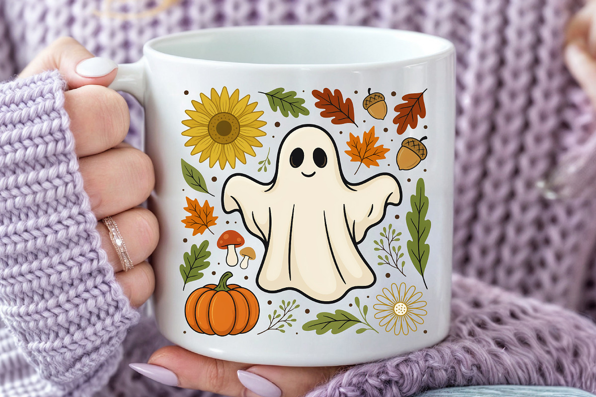 Cute Fall Ghost Sublimation, Autumn, a Seasonal Illustration by Rose Art (Photo 6 of 6)