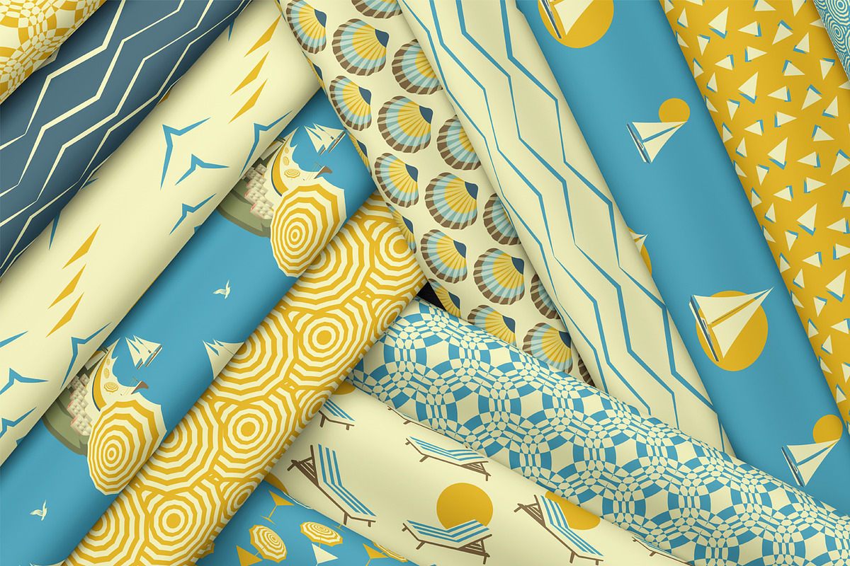 Retro Riviera Deco Seamless Patterns, a Pattern Graphic by Svetlana Lerie (Photo 9 of 10)