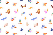 Cute kids toys set + backgrounds, an Object Illustration by PaperTrident (Thumbnail 5 of 12)