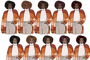 Autumn Girls Clipart, a Person Illustration by GlamArtZhanna (Thumbnail 3 of 5)