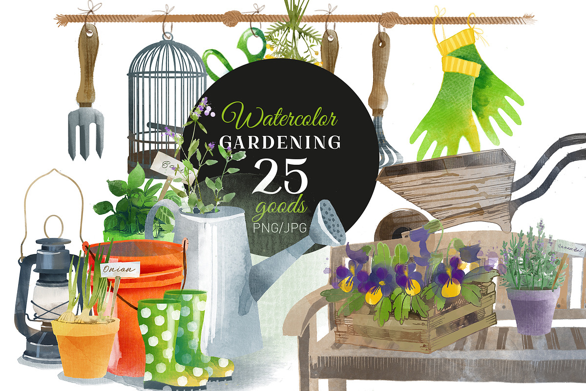 Watercolor gardening, an Illustration by Tatiana Davidova (Photo 1 of 3)
