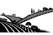 Scenic Rural Landscape Silhouette, a Graphic by BIPLOB EXPERT (Thumbnail 12 of 13)
