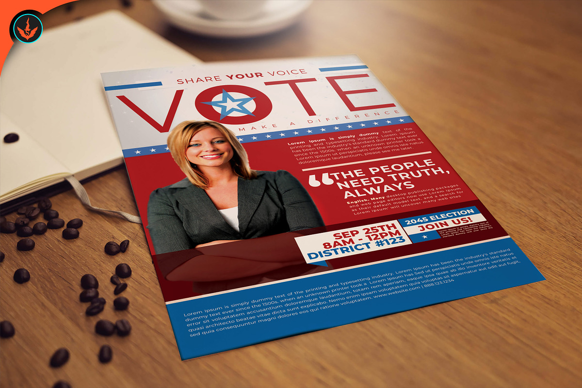Vote Election Flyer Template, a Flyer Template by SeraphimChris (Photo 3 of 4)