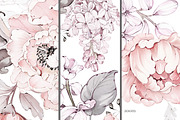 Pink Watercolor Peonies Pattern, a Pattern Graphic by Lisima (Thumbnail 5 of 16)