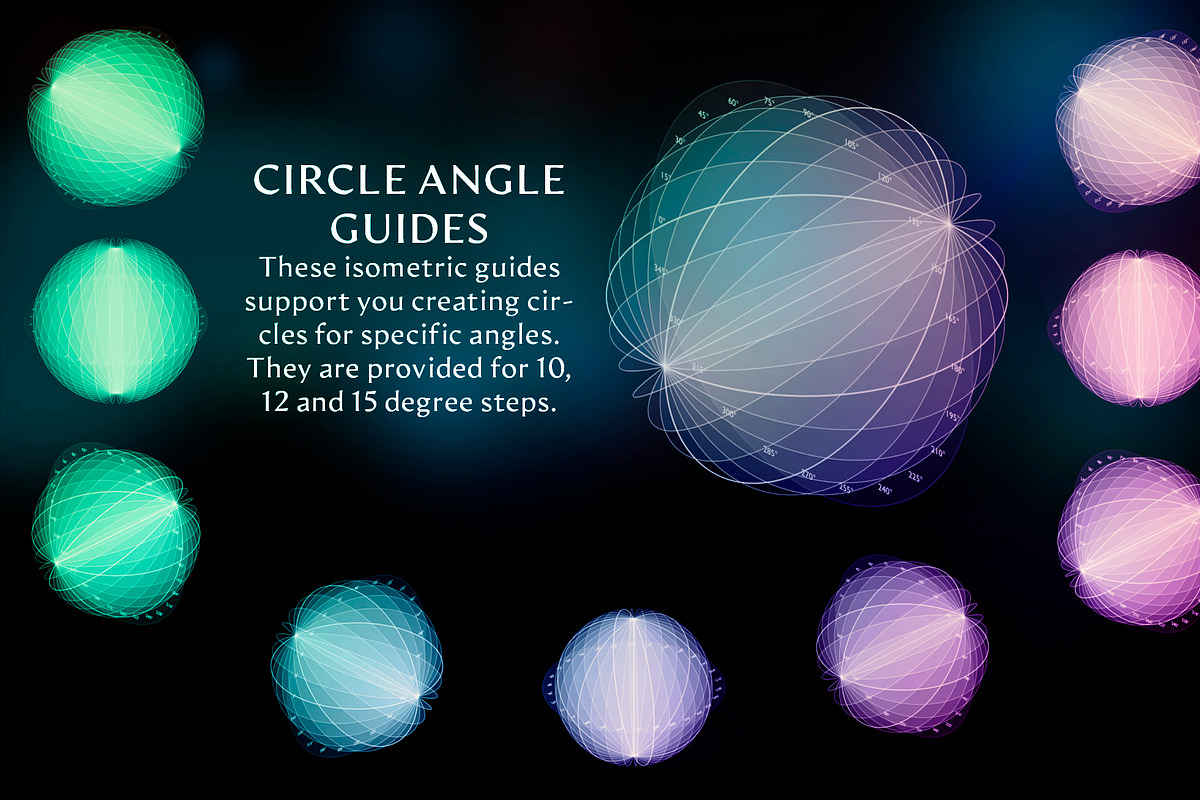 160 Isometric Guides (PNG, Brushes), a Brush Add-On by xresch (Photo 8 of 14)