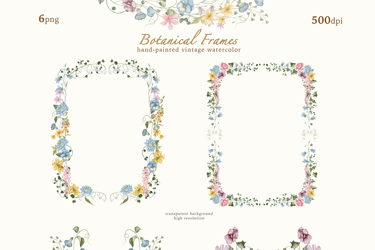 Vintage Garden Watercolor Clipart, a Decorative Illustration by Ooh Lily (Photo 5 of 23)