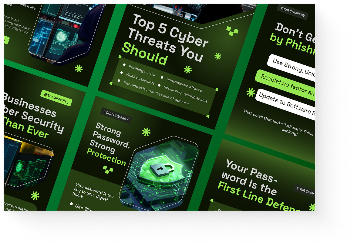 Cyber Security Instagram Post, a Social Media Template by Annora Studio (Photo 2 of 6)