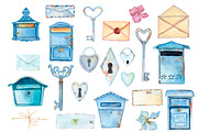 Antique Mail Clipart Watercolor, an Object Graphic by WatercolorAnn (Thumbnail 3 of 3)