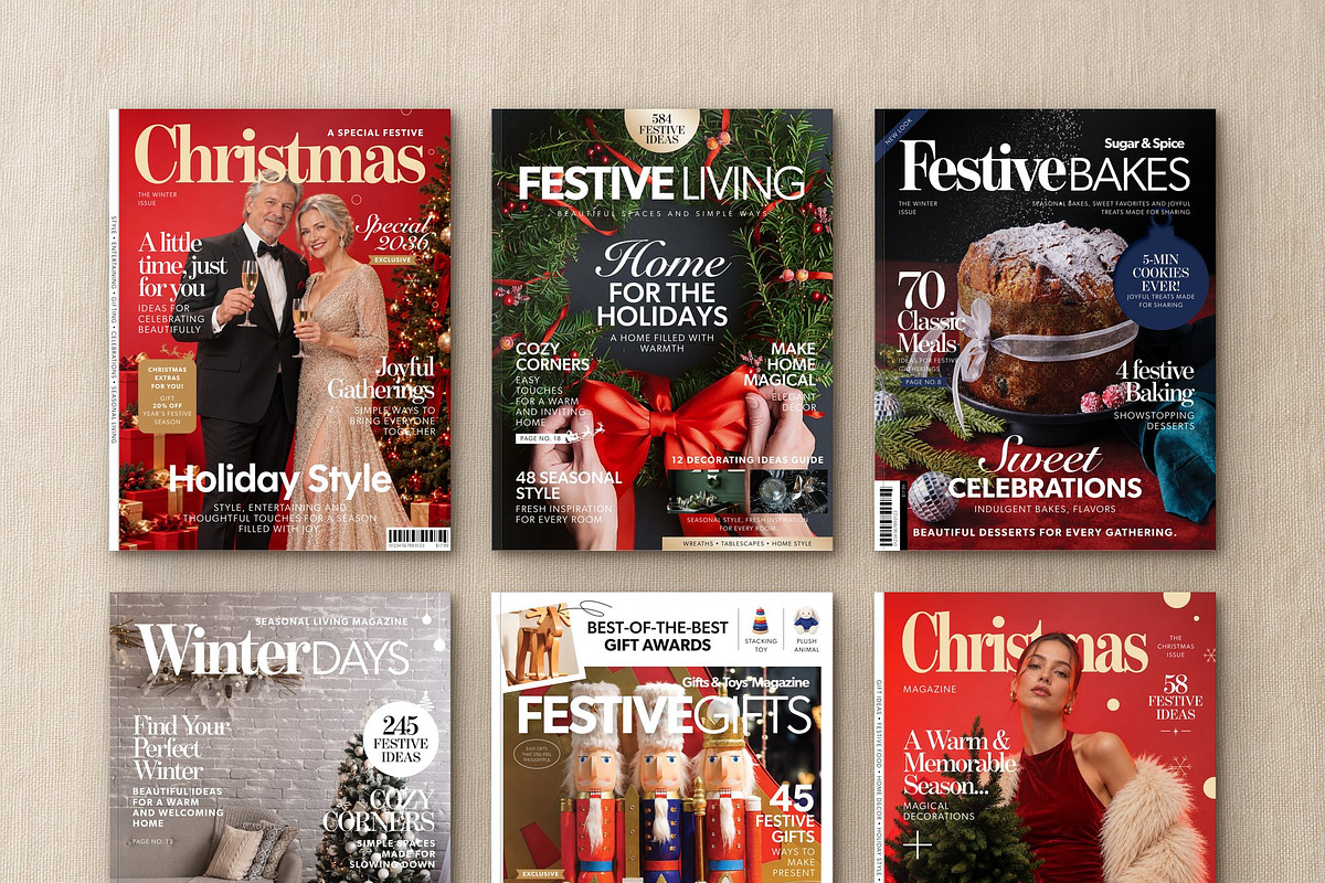 Christmas Magazine Cover Templates, a Magazine Template by BrandPacks (Photo 5 of 5)