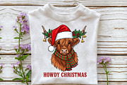 Highland Cow Merry Christmas PNG, an Illustration by DreamPrint404 (Thumbnail 2 of 7)