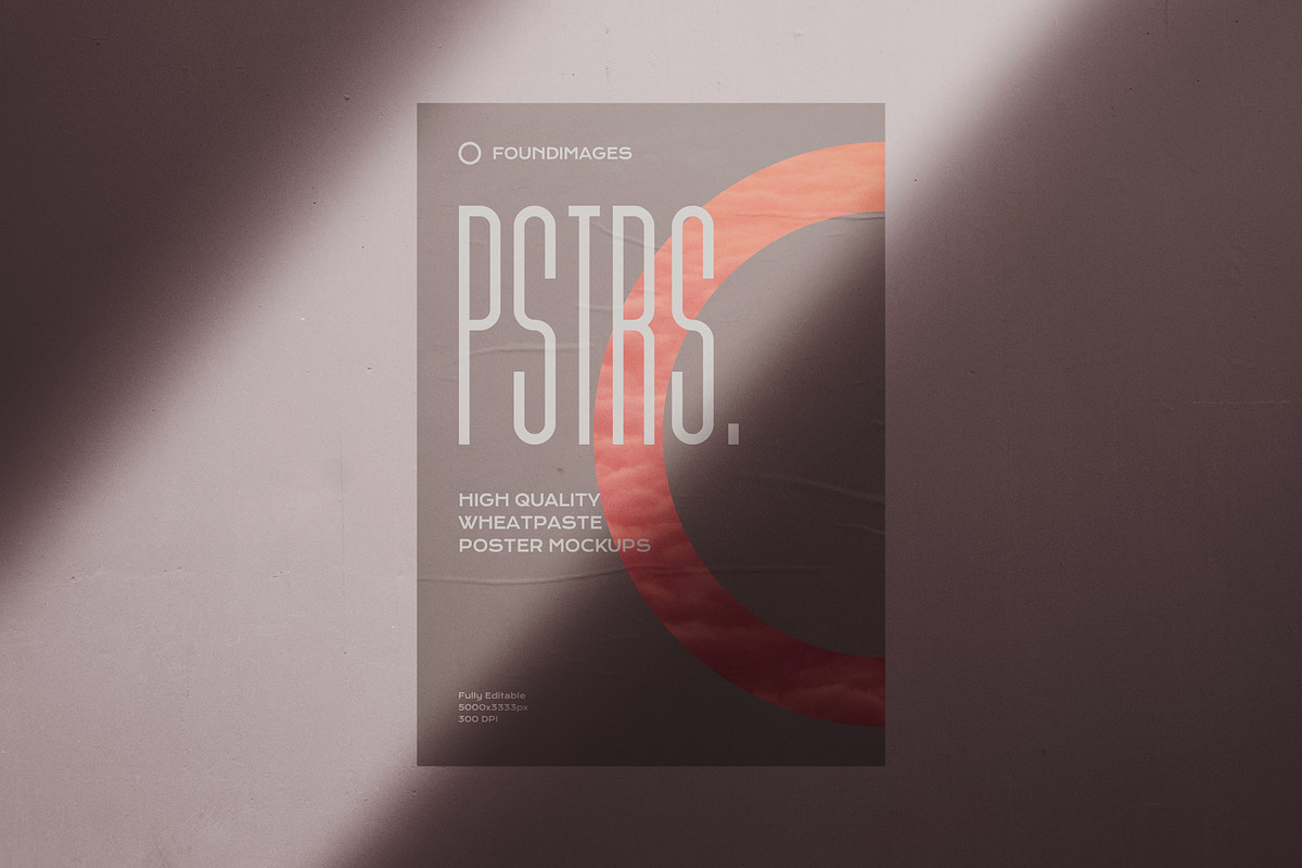 50 poster mockup bundle glued paper, an Advertising Mockup by FoundImages (Photo 9 of 55)