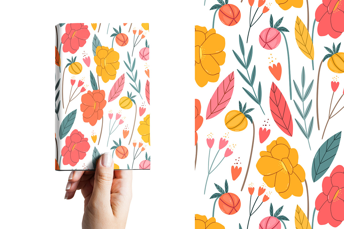 Hand drawn floral seamless patterns, a Pattern Graphic by hanifa_design (Photo 5 of 10)