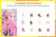 Outline Hair Brushes for Procreate, a Brush Add-On by nikiartcorner (Thumbnail 2 of 9)