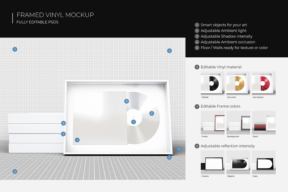 Framed Vinyl Mockup, a Packaging Mockup by KIPET (Photo 2 of 15)