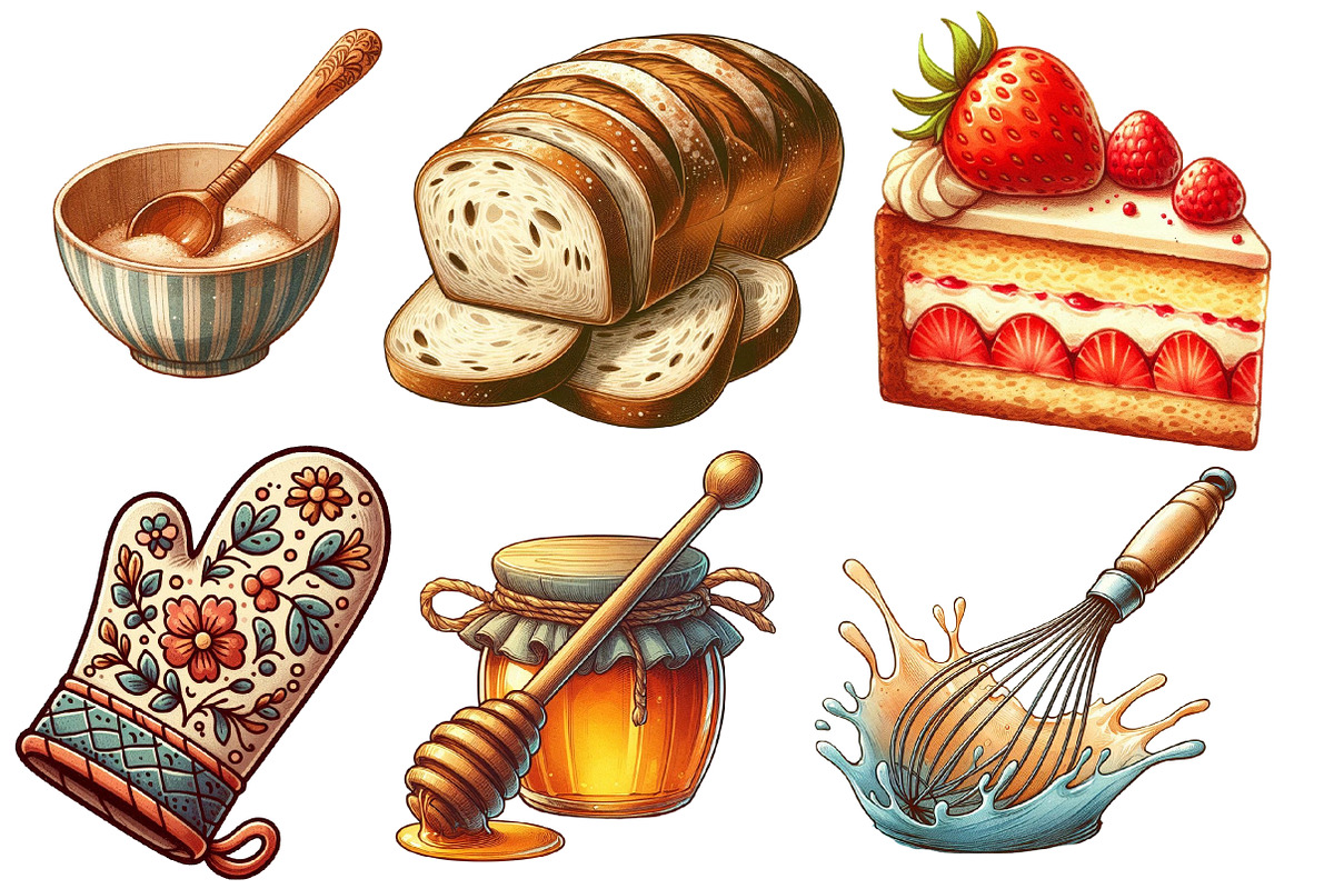 Vintage Baking Sublimation Clipart, an Illustration by Designworld (Photo 4 of 7)