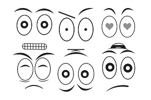 Basic Cartoon Funny Face Set 1