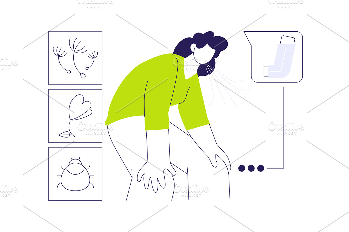 Bronchial asthma attack abstract, a Healthcare Illustration by Visual Generation