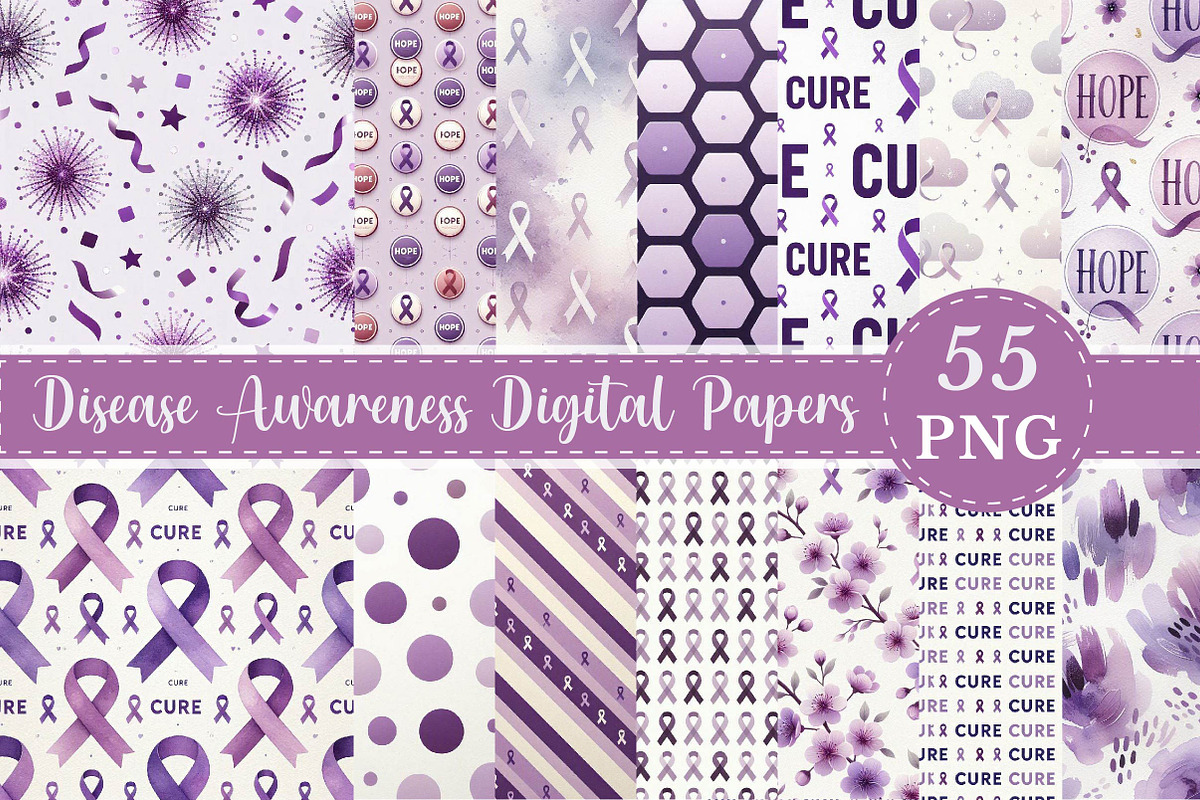 Disease Awareness Digital Papers, a Pattern Graphic by fashionaddict (Photo 1 of 6)