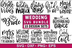 Wedding SVG Bundle, Wedding Quotes