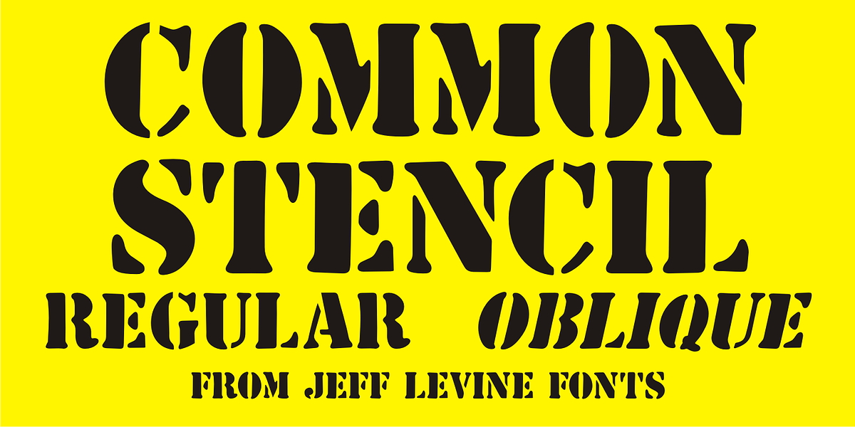 Common Stencil JNL, a Serif Font by Jeff Levine Fonts (Photo 1 of 4)