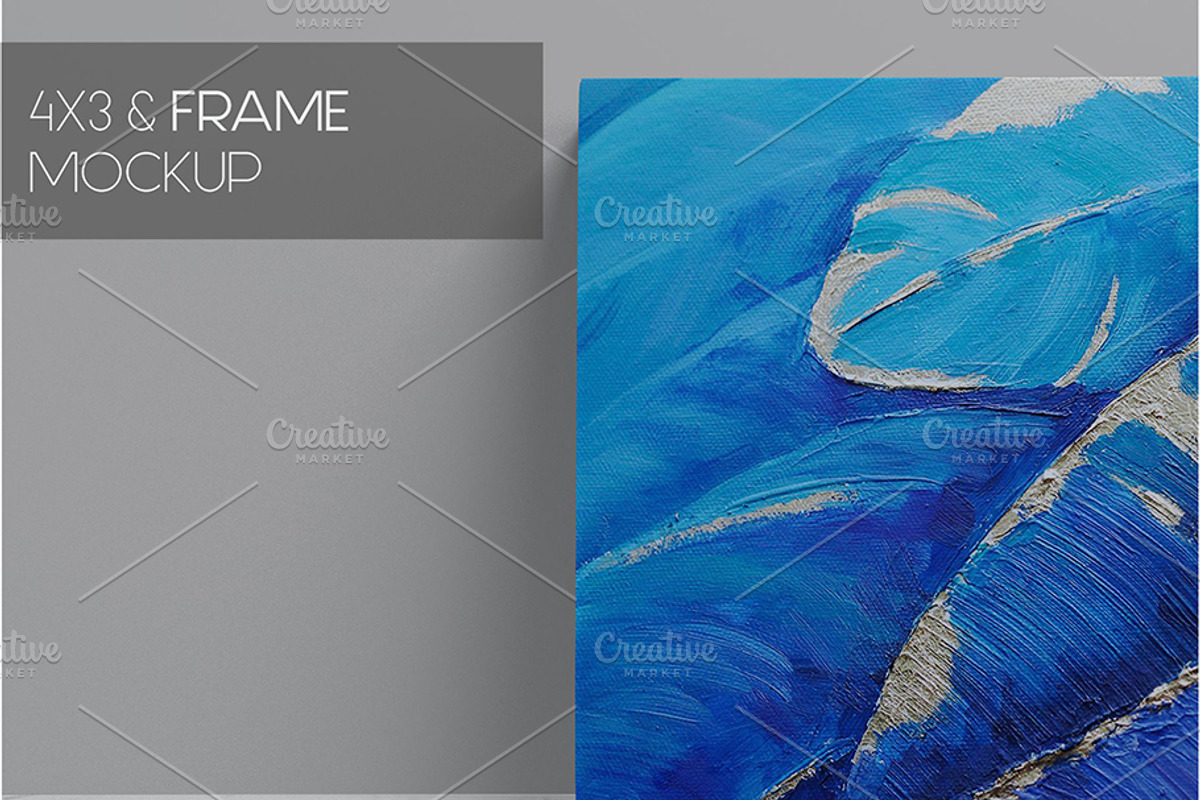 4x3 Realistic Canvas Mockup, a Pens & Pencil Mockup by desgiant