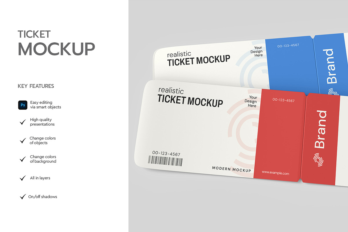 Event Ticket Pass Mockup Template