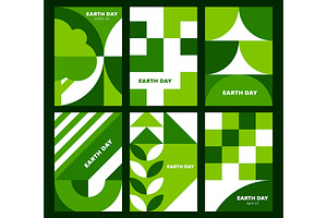 Earth day posters green Bauhaus, an Illustration by Buch&Bee