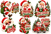 Santa Christmas PNG Bundle 12 pics, a Decorative Illustration by ElDesignState (Thumbnail 2 of 15)