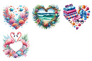 Heart Beach Frame Clipart, an Illustration by Dream Creation (Thumbnail 5 of 6)