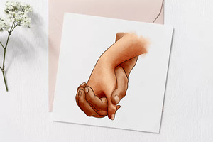 Hands Of Lovers Clipart, Romantic