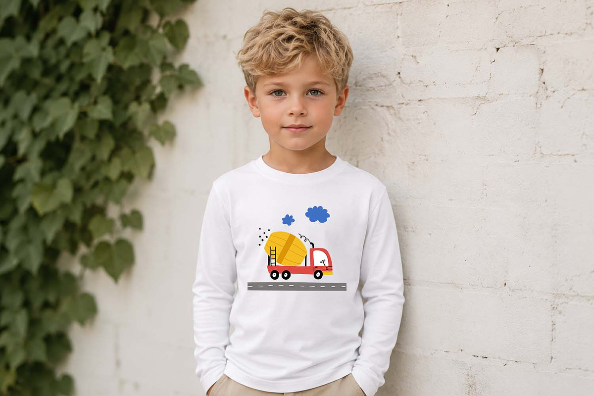 Cute Car Concrete Mixer Poster Print, a Transportation Illustration by Irina Ostapenko (Photo 2 of 4)