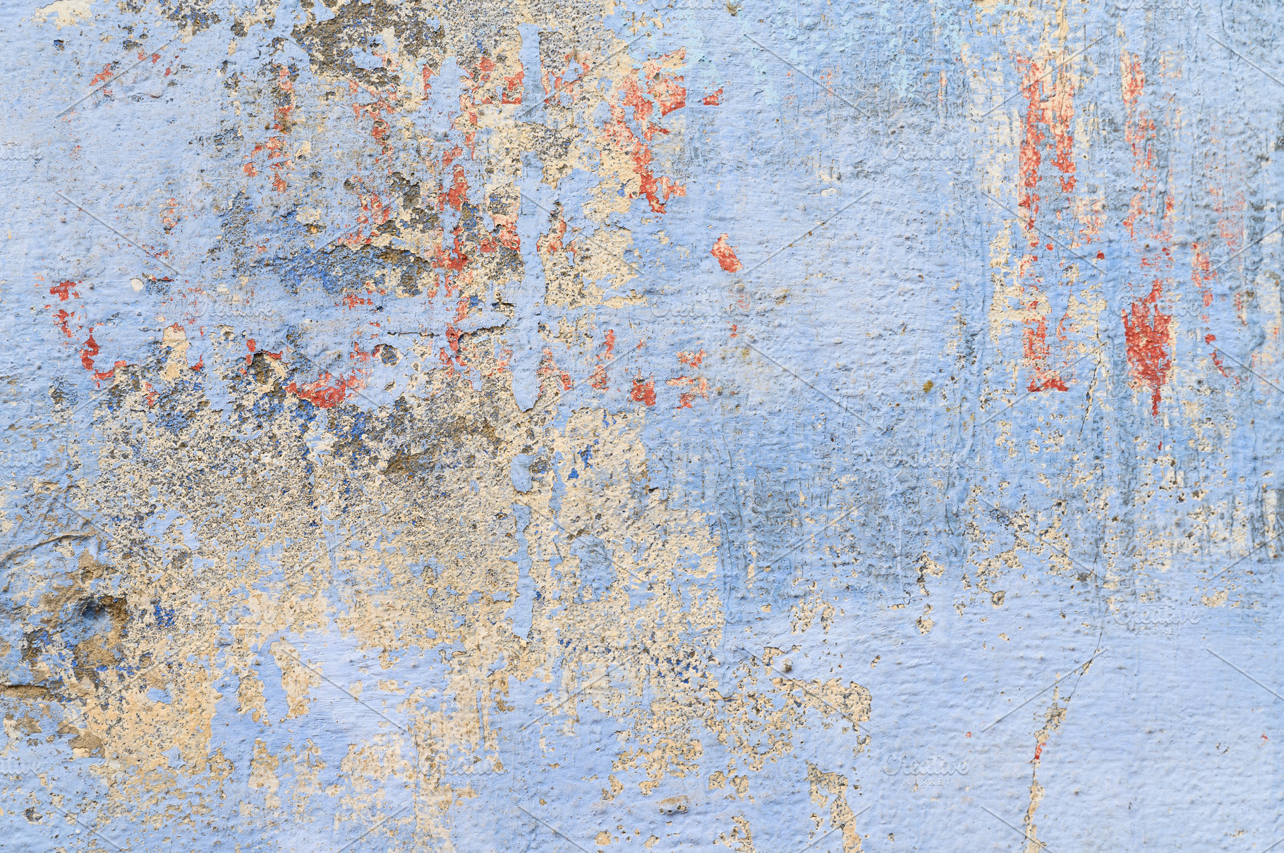 Blue old grungy concrete wall containing ancient, architecture, and history, an Abstract Photo by KHphotography