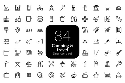 Camping & travel icons