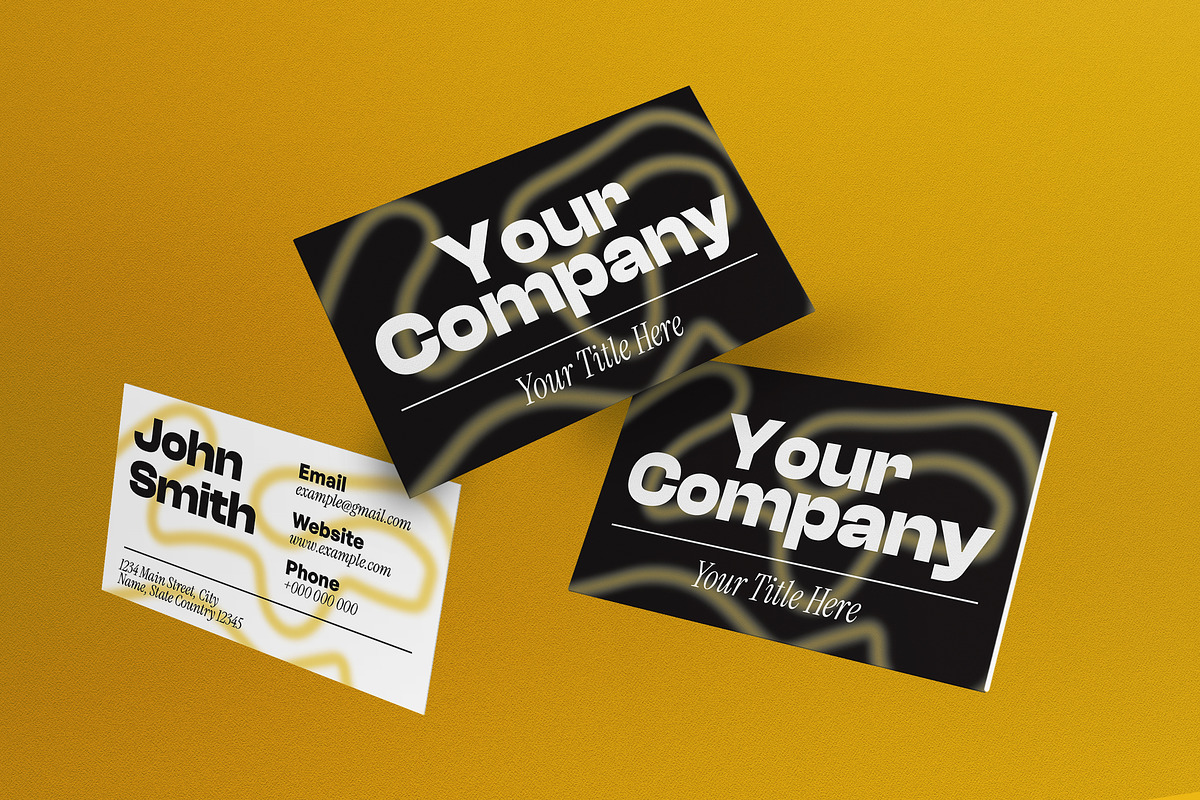 Yellow Black Grunge Business Card, a Business Card Template by graphicook (Photo 2 of 6)