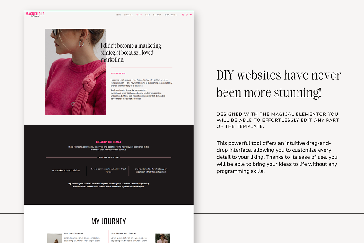 Magnetique |WordPress, Elementor pro, a WordPress Template by DesignWithCris (Photo 2 of 5)