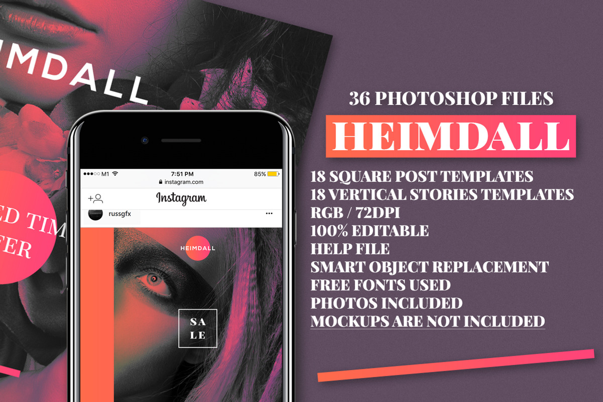 Heimdall - Instagram Posts & Stories, a Social Media Template by RussGFX (Photo 7 of 7)