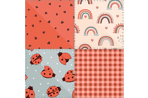 Seamless patchwork pattern with, a Texture Illustration by Toltemara
