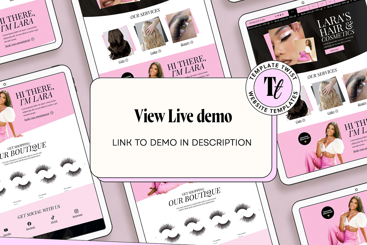 Wix Salon Website Template Theme, a Wix Template by Template Twist Shop (Photo 3 of 10)