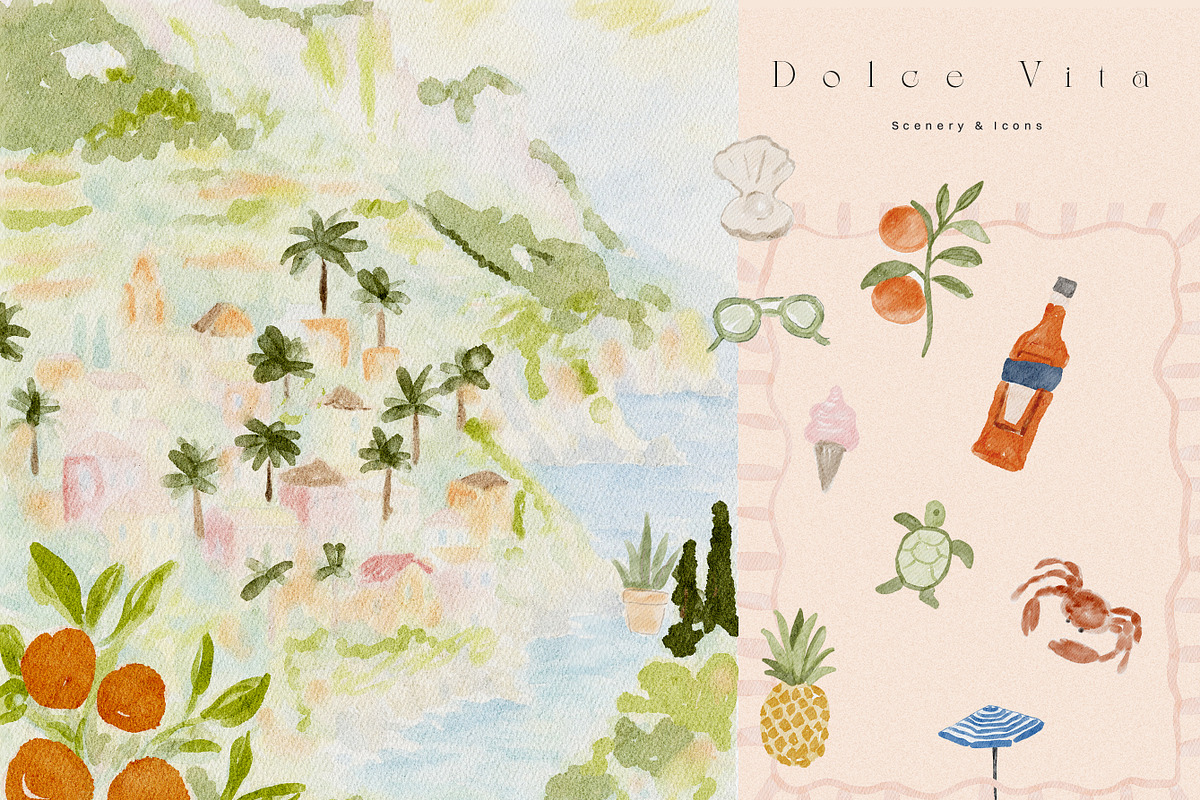 Whimsy Dolce Vita Watercolor Frames, an Object Graphic by Laras Wonderland (Photo 6 of 14)