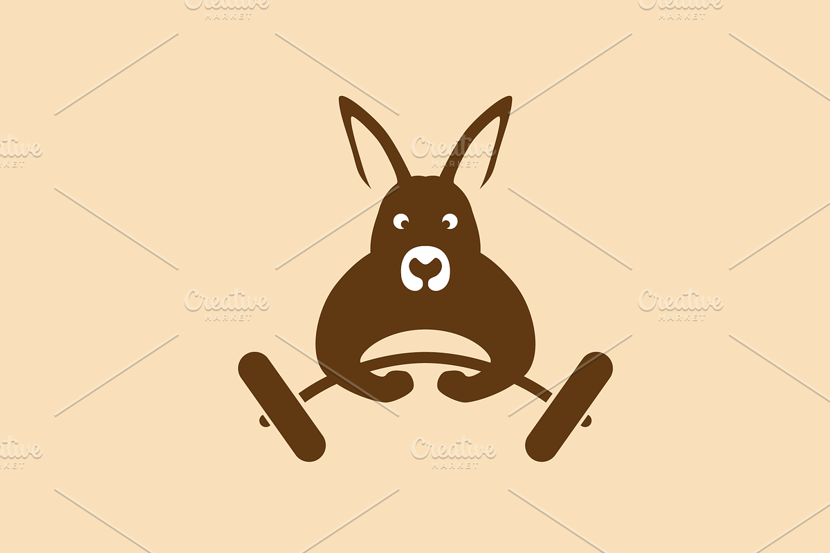 cool kangaroo gym fitness logo, a Branding & Logo Template by devastd
