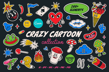 Crazy cartoon collection, an Illustration by Bizarre Factory