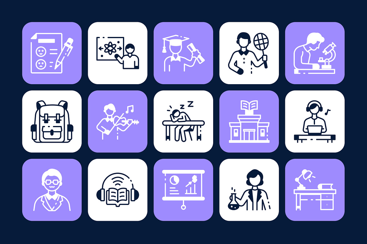 Animated School Education Icons, a Solid Icon by Vectors Market (Photo 3 of 5)