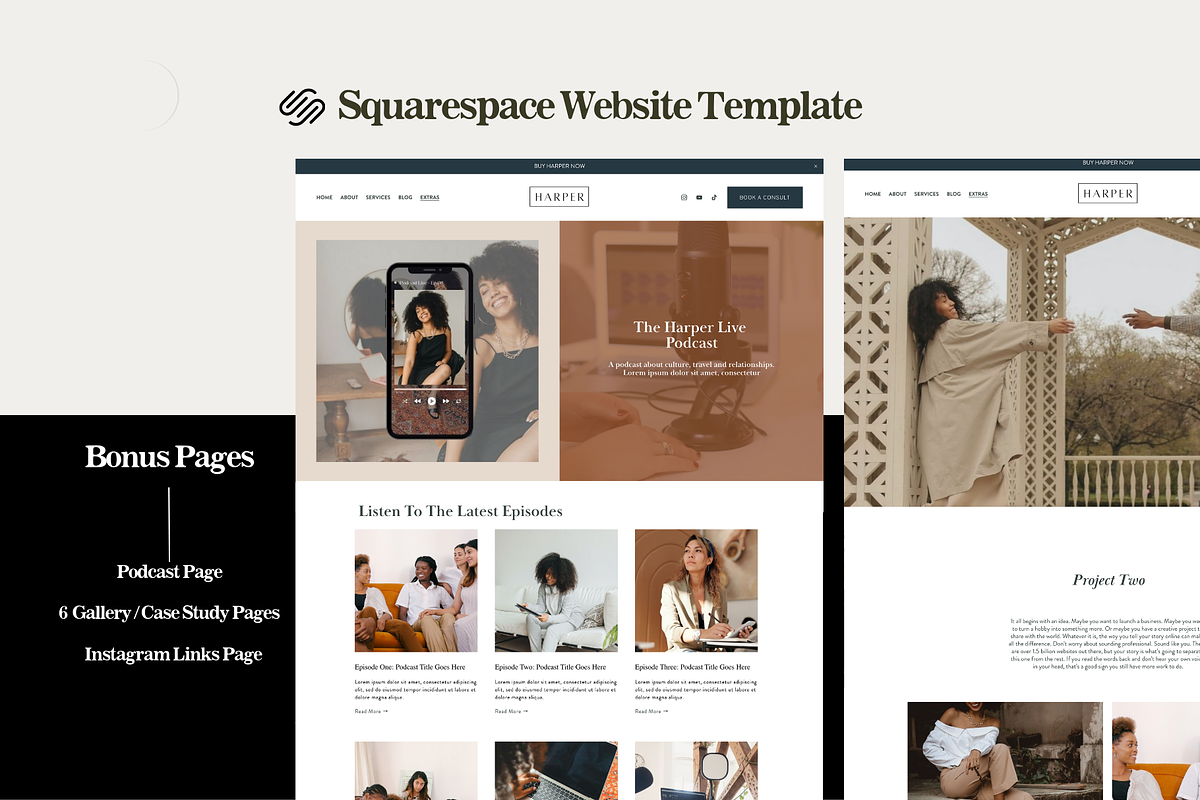 Squarespace 7.1 Template Harper, a Websites & App Template by thrivedigitally (Photo 4 of 8)