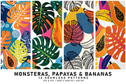 Monstera Leaves, Papayas and Bananas, a Pattern Graphic by Digital Art Creations (Thumbnail 4 of 7)